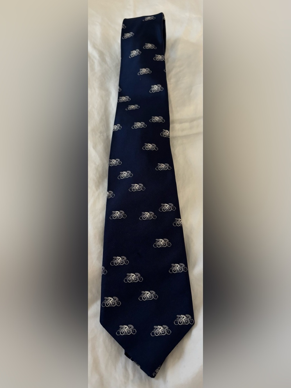 Paul Smith 100% Silk Tie Navy Bicycle Print British Collection Made in England